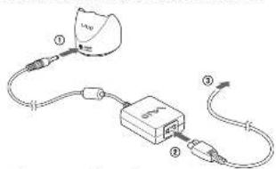 Diagram of a cable or connector assembly with labeled parts and connection points