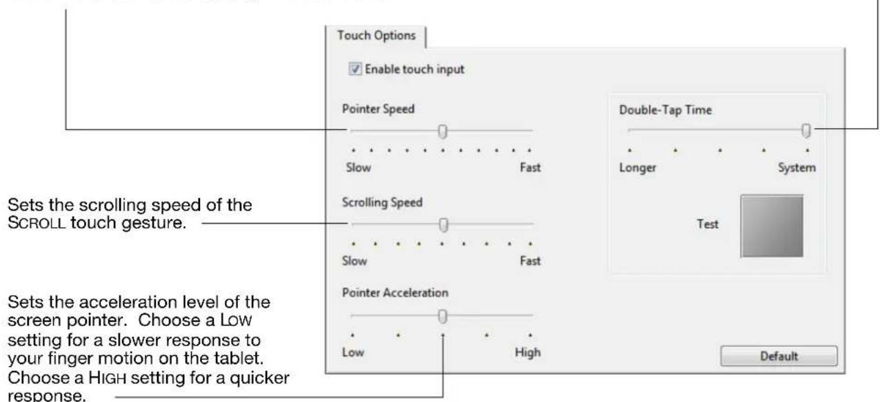 WACOM Intuos5 Touch M - SETTING THE TOUCH OPTIONS - 2