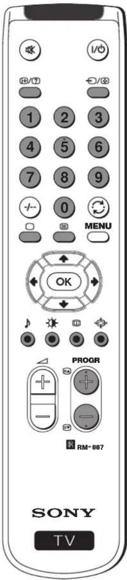 SONY TV PROGR RM-867 MENU OK