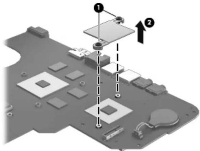 Diagram showing a device assembly with labeled components and directional arrows indicating assembly steps.