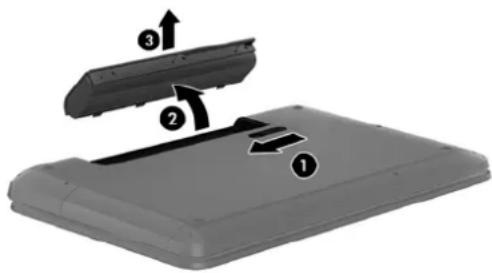 Diagram showing a device component with numbered parts and directional arrows indicating assembly or movement.