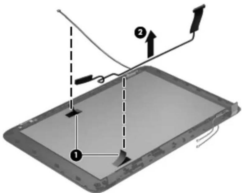 Diagram illustrating a device's cable or cable connection with labeled components and directional arrows