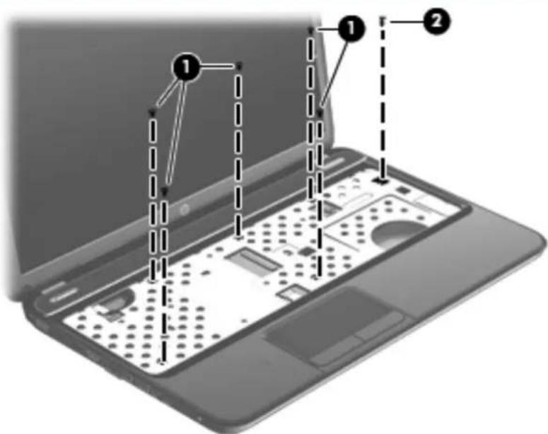 Laptop interior diagram with numbered annotations indicating component placement or status