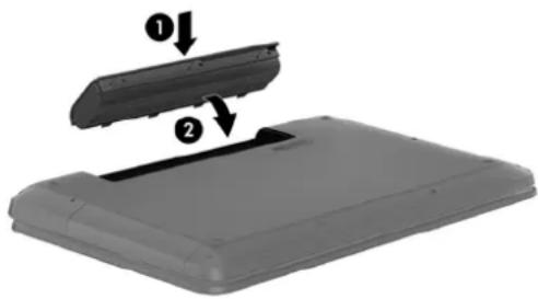 HP g6-2136so - To insert the battery: - 1