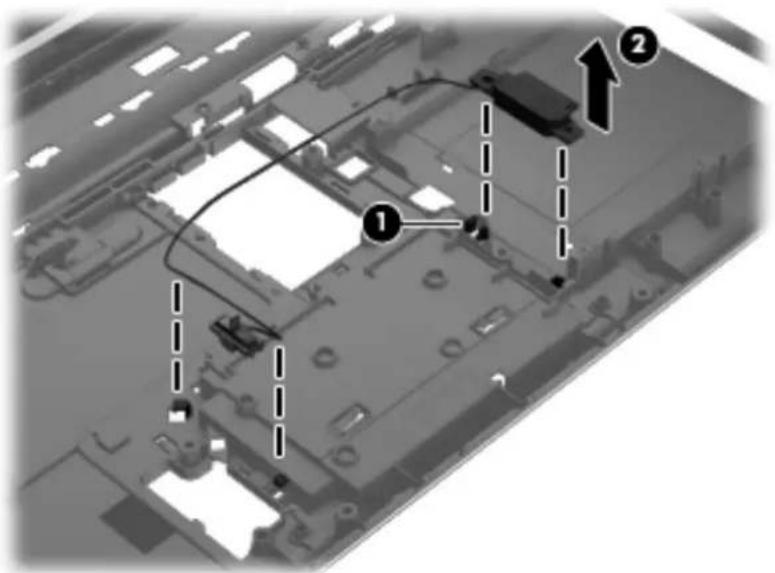Diagram of an electronic device with labeled components and directional arrows indicating movement or flow.