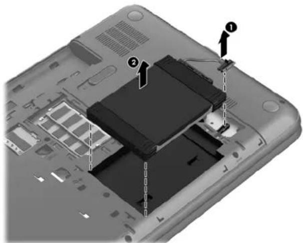 Laptop screen with labeled components showing internal circuitry and assembly steps