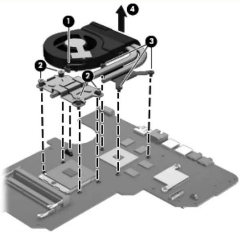Technical diagram of a mechanical assembly with numbered components and directional arrows indicating assembly steps.