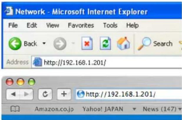Network - Microsoft Internet Explorer File Edit View Favorites Tools Help Back Search Address http://192.168.1.201/ http://192.168.1.201/ Amazon.co.jp Yahoo! JAPAN News (147)