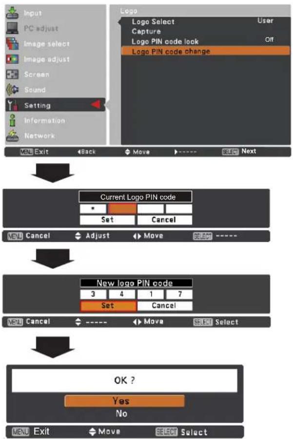 VIEWSONIC PJL6233 - Logo PIN code change - 3