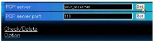 POP server your_popserver Set POP server port 110 Set Check/Delete Option
