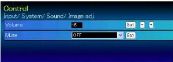 Control Input/ System/ Sound/ Image adj. Volume 15 Sat Mine OFF Sat1