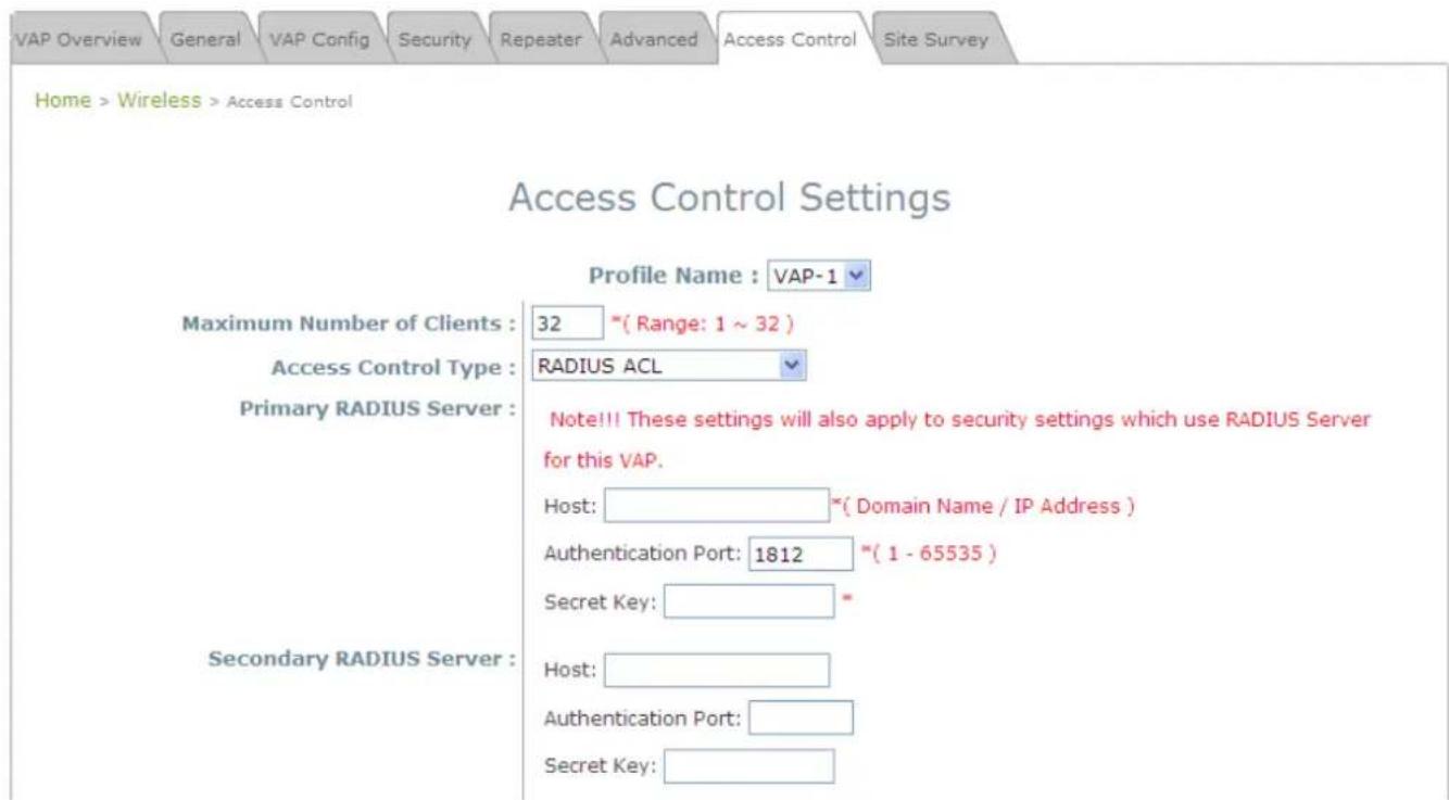 LEVELONE EAP-200 - Access Control Settings - 2