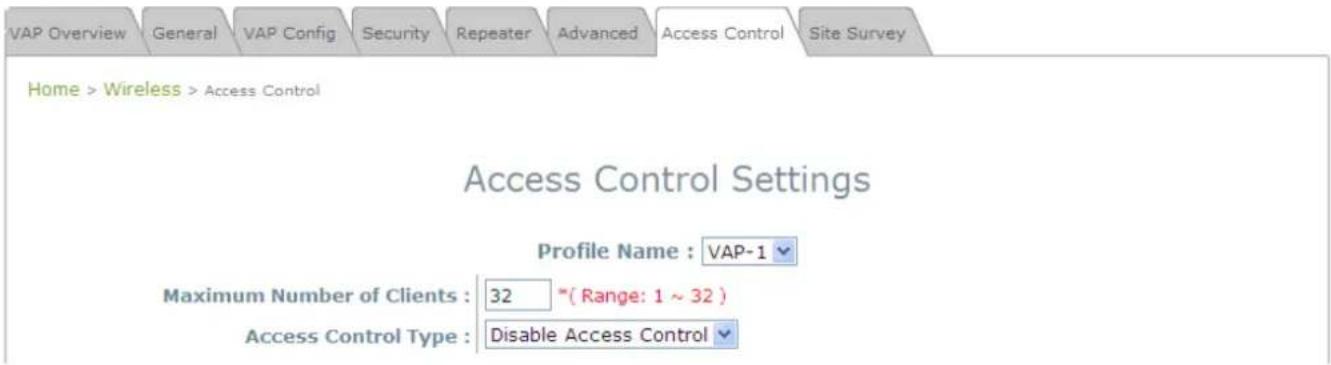 LEVELONE EAP-200 - Step 3: Configuring MAC ACL (Access Control List) - 1