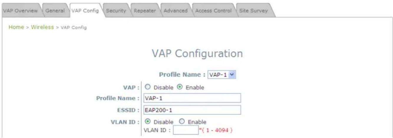 LEVELONE EAP-200 - 7.2.3 VAP Configuration - 1