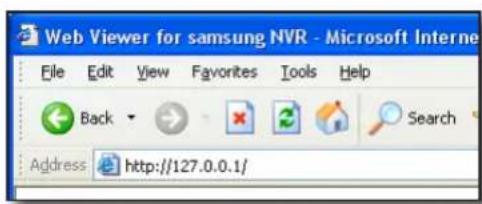 Web Viewer for samsung NVR - Microsoft Internet File Edit View Favorites Tools Help Back Search Address http://127.0.0.1/