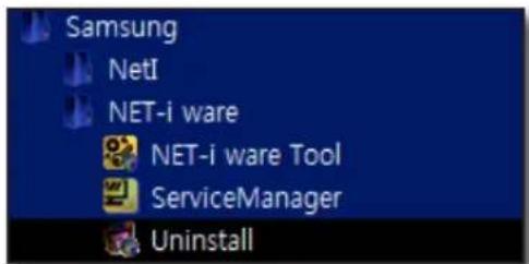 Samsung NetI NET-i ware NET-i ware Tool ServiceManager Uninstall