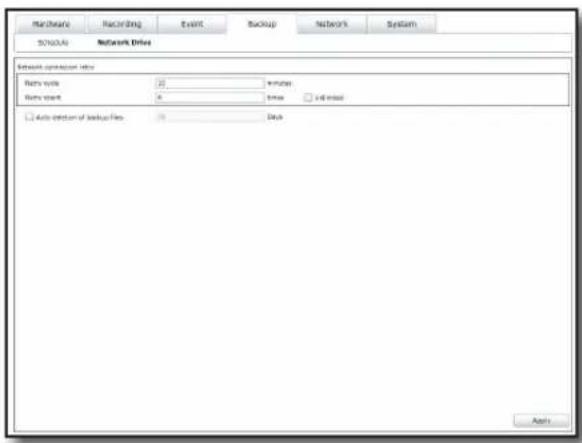 Hardware Recording Event Backup Network System SINCAI Network Drive Network drivers history Binary type: Binary start: Binary start time all initial Auto version of backup files: Data Apply