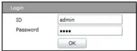Login ID admin Password •••• OK