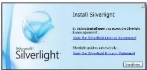Install Silverlight By clicking Install now you accept the Silverlight license agreement. View the Silverlight License Agreement Silverlight updates automatically. View the Silverlight Privacy Statement Microsoft Silverlight Install now