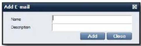 Add E-mail Name Description Add Close