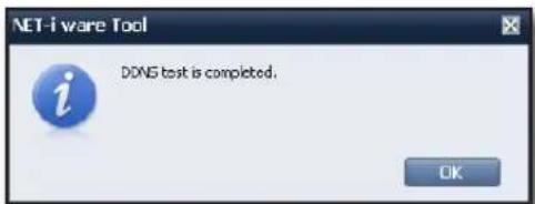 NET-i ware Tool DDNS test is completed. OK
