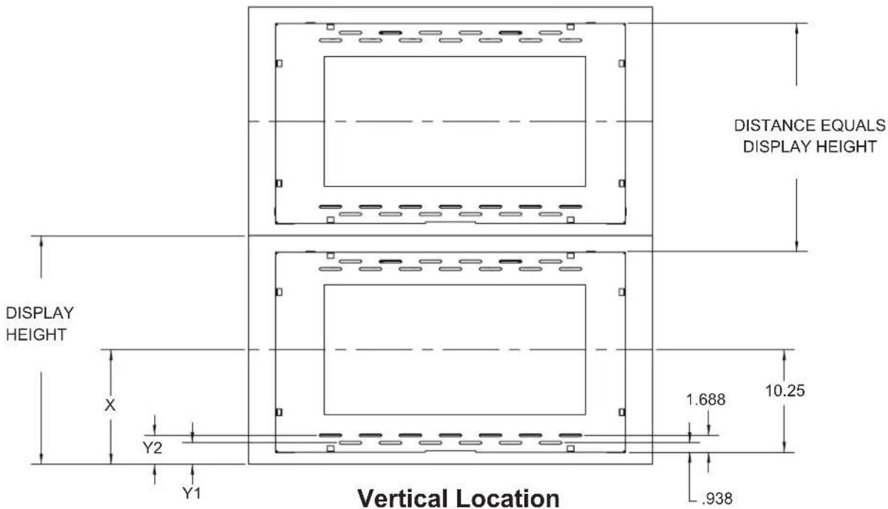 DISTANCE EQUALS DISPLAY HEIGHT DISPLAY HEIGHT X Y2 Y1 Vertical Location 1.688 10.25 .938