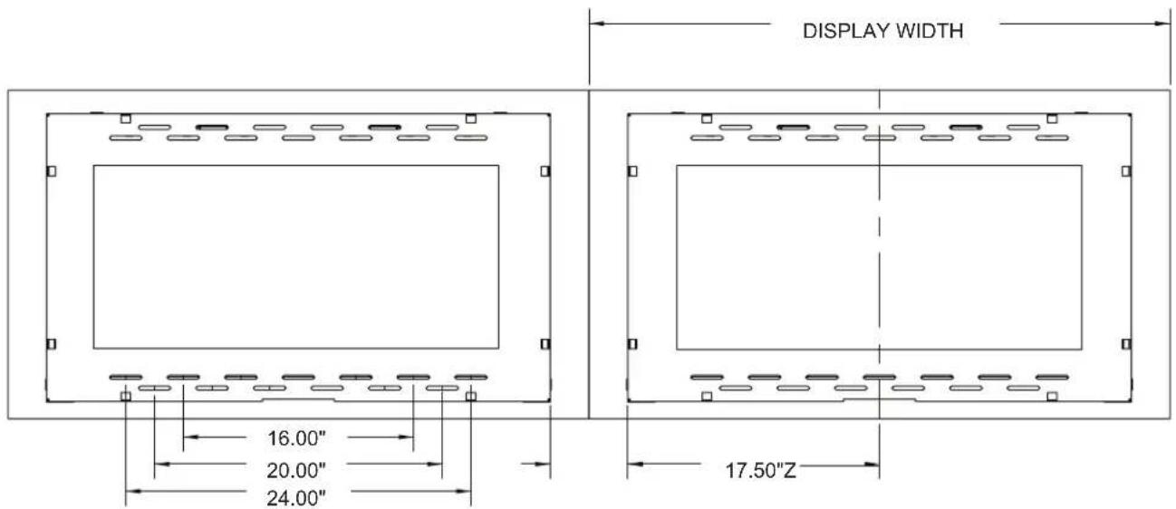DISPLAY WIDTH 16.00" 20.00" 24.00" 17.50"Z