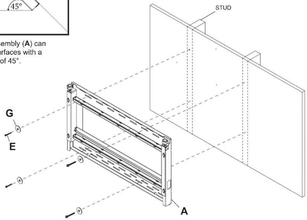 45° STUD Assembly (A) can faces with a of 45°. G E A