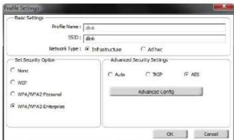 D-LINK DWA-566 - Configure WPA/WPA2-Enterprise Using the D-Link Utility - 1
