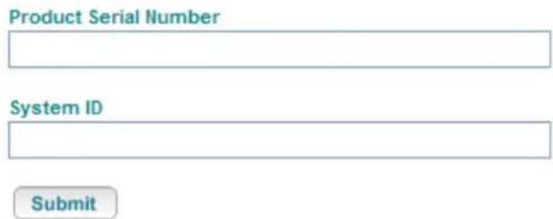 Product Serial Number System ID Submit
