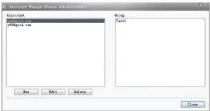 Assistant Manager (Form1 Administrator) Assistant good.com yfb@good.com New Edit Delete Group Test1 Close