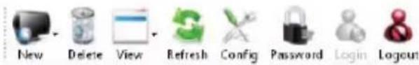 New Delete View Refresh Config Password Login Logout