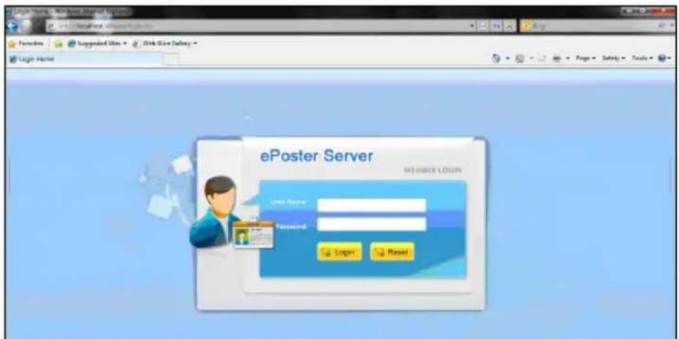 ePoster Server MEI USER LOGIN User Server Password Login Reset