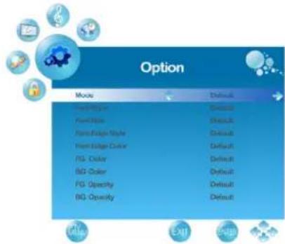 Option Mode Default Front Offset Default Front Offset Style Default Front Offset Color Default FG-Color Default BG-Color Default FG-Opacity Default BG-Opacity Default