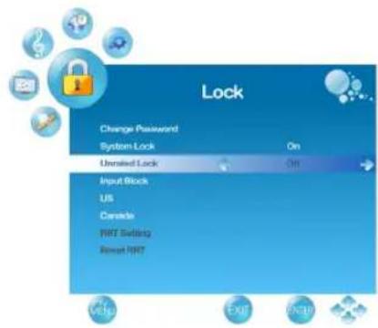 Lock Change Password System Lock On Unrealized Lock On Input Block US Console NRT Setting Reset NRT
