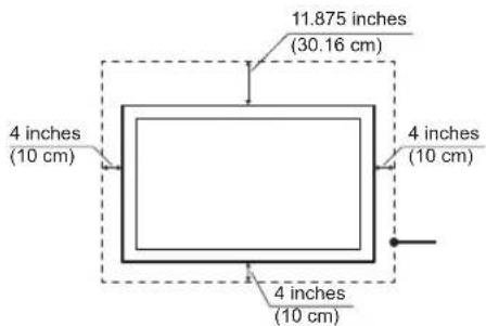 11.875 inches (30.16 cm) 4 inches (10 cm) 4 inches (10 cm) 4 inches (10 cm)