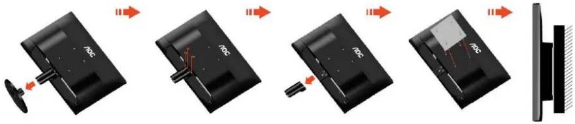 Diagram illustrating the step-by-step assembly of a device with labeled components and directional arrows indicating motion.