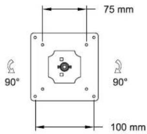 75 mm 90° 90° 100 mm