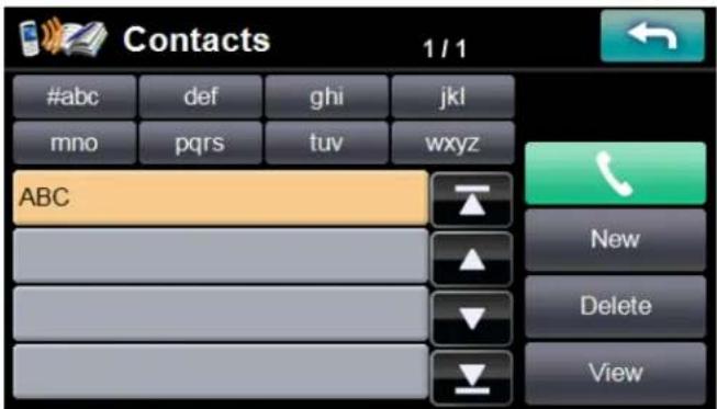 Contacts 1 / 1 #abc def ghi jkl mno pqrs tuv wxyz ABC New Delete View