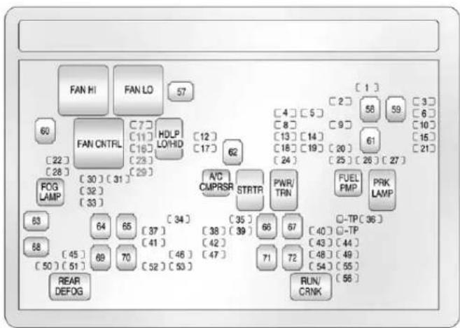 CHEVROLET Silverado Hybrid (2012) - EngineCompartment FuseBlock - 2