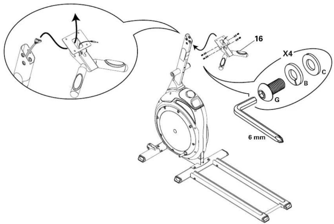 Technical diagram of a mechanical device with labeled parts and a 6 mm scale indicator