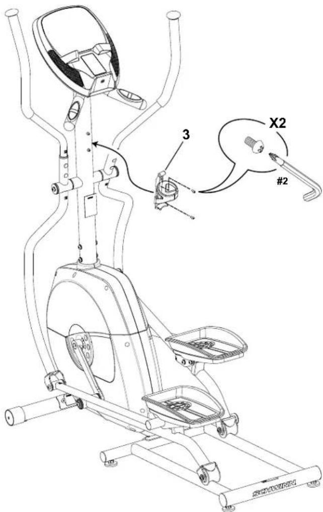 Technical diagram of an exercise bike with labeled parts including X2 and #2, showing mechanical components and wiring connections.