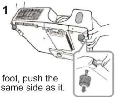 1 foot, push the same side as it.