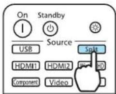 On Standby USB Source Split HDMI1 HDMI2 WD HD Component Video