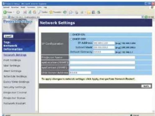 HITACHI CP-A100W - Network Settings (Netwerkinstellingen) - 1