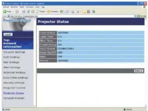HITACHI CP-A100W - Projector Status (Projectorstatus) - 1