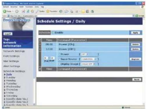 HITACHI CP-A100W - Schedule Settings (Agenda instellingen) - 1
