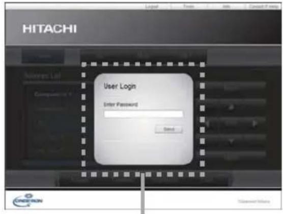 HITACHI User Login Enter Password Send