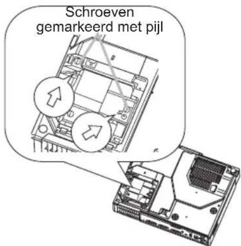 Schroeven gemarkeerd met pijl