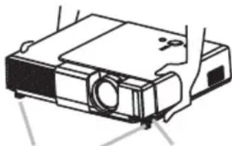 HITACHI CP-X345WF - De neiging van de projector instellen - 1
